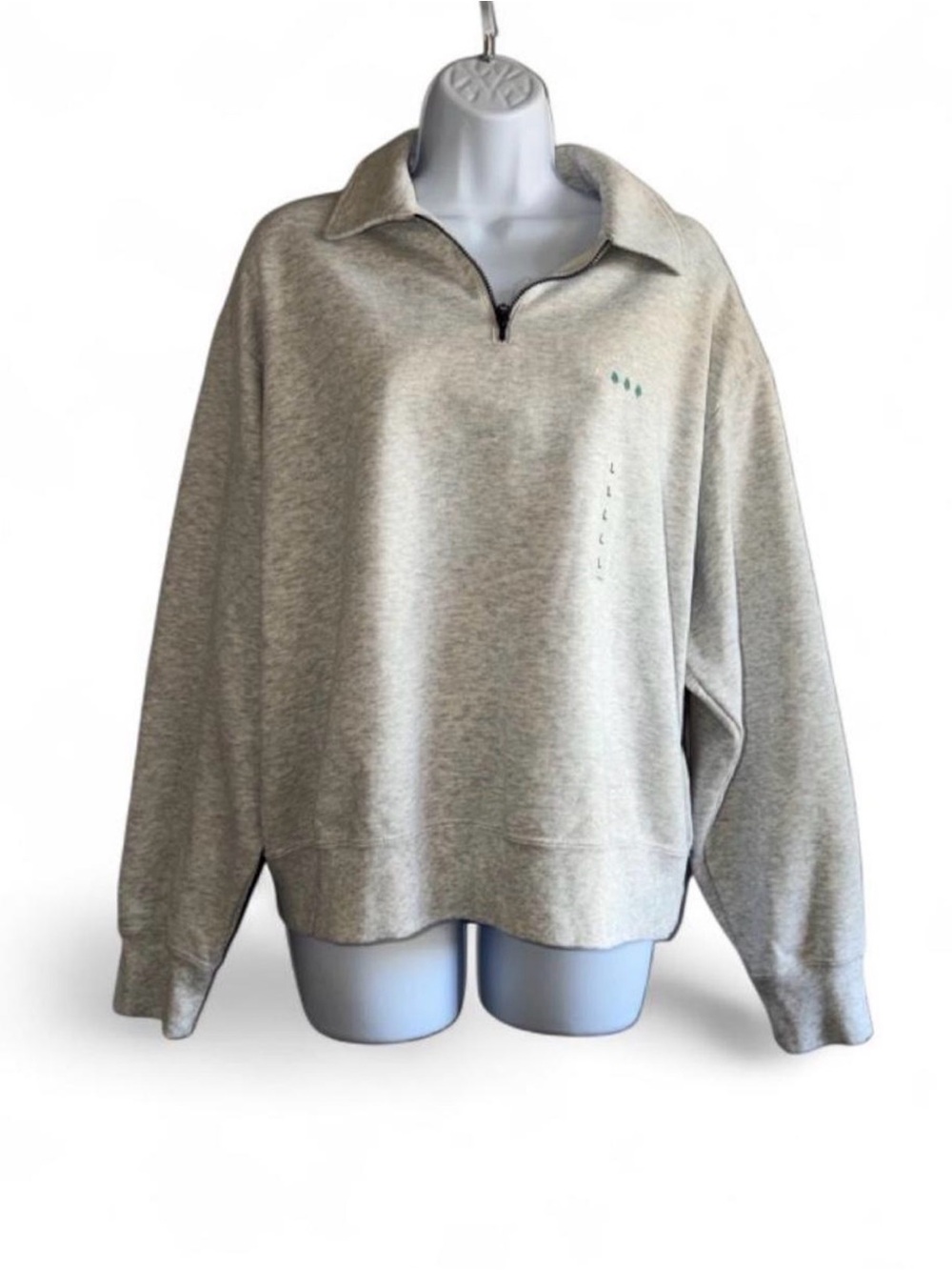 Uniqlo Light Gray Half-Zip Cowl Sweater
